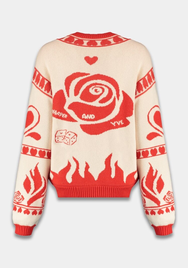HARPER & YVE Jazz CA Cardigan Ecru / Spicy Red