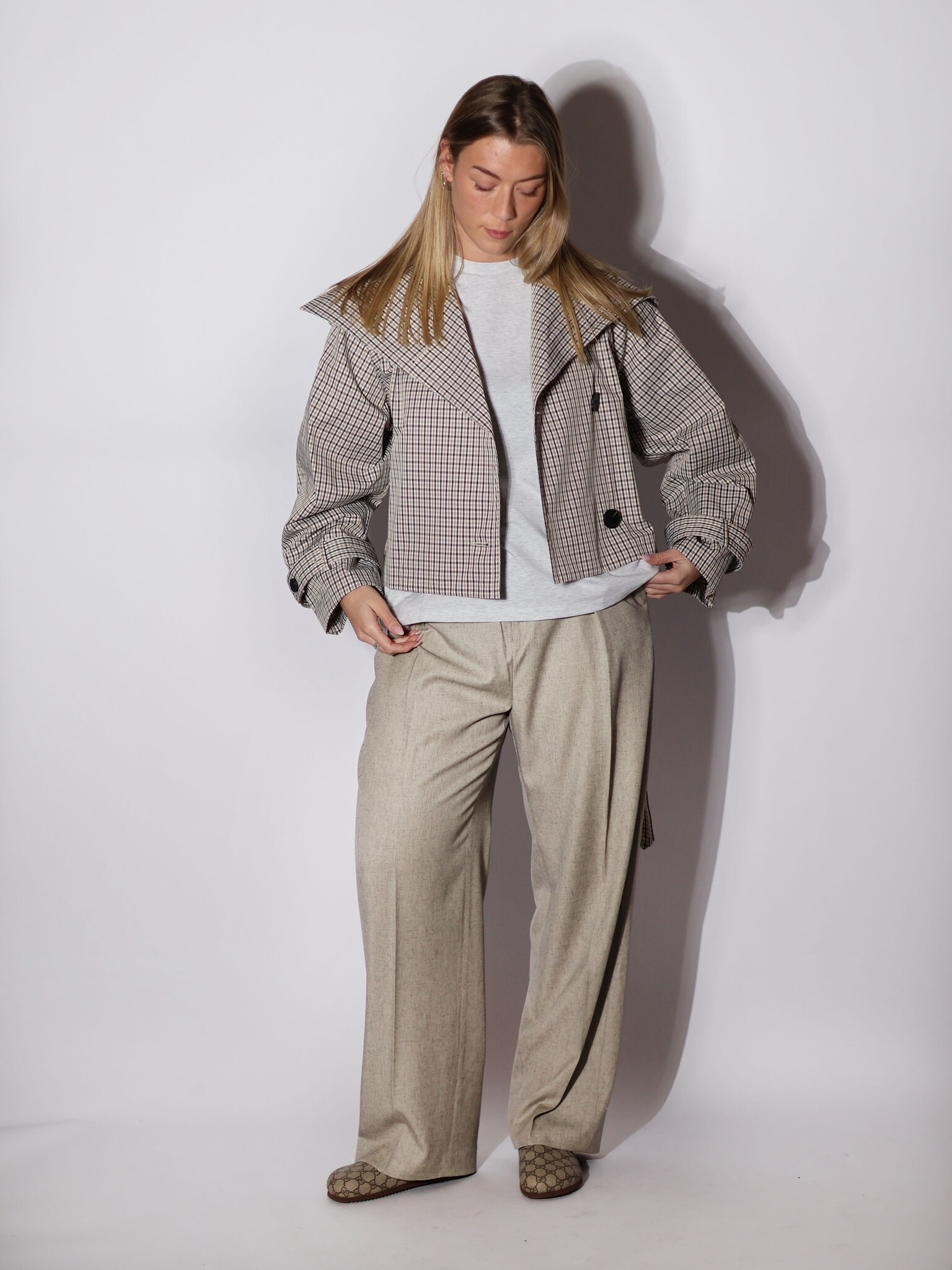 INWEAR Umaya W Short Trench Checkered