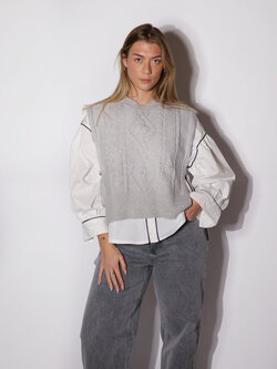 MM Chloe Debardeur Grijs Textuur