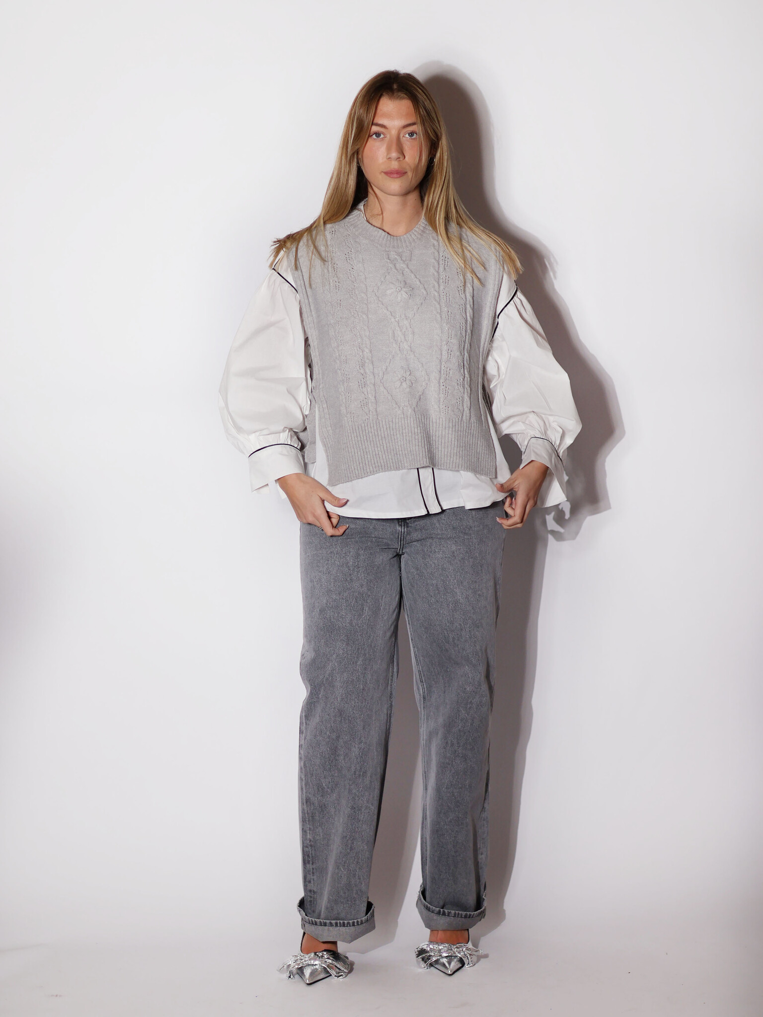 MM Chloe Debardeur Grey Texture