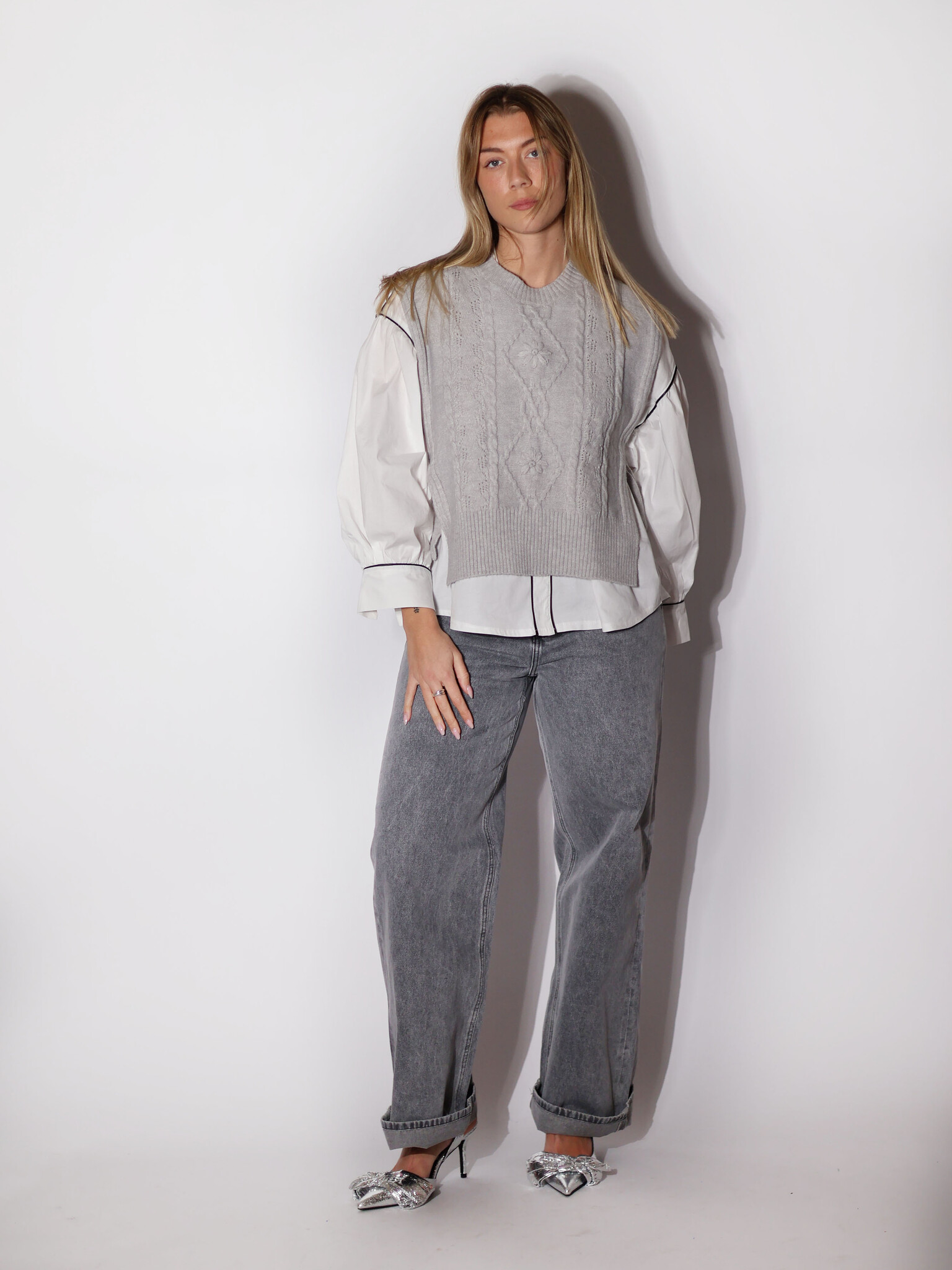 MM Chloe Debardeur Grey Texture