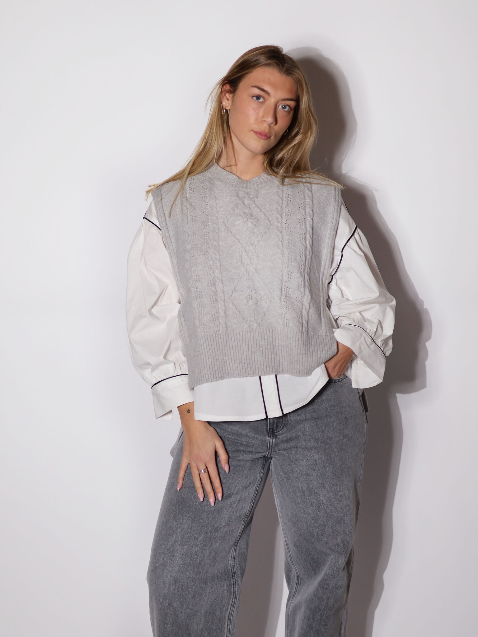 MM Chloe Debardeur Grey Texture