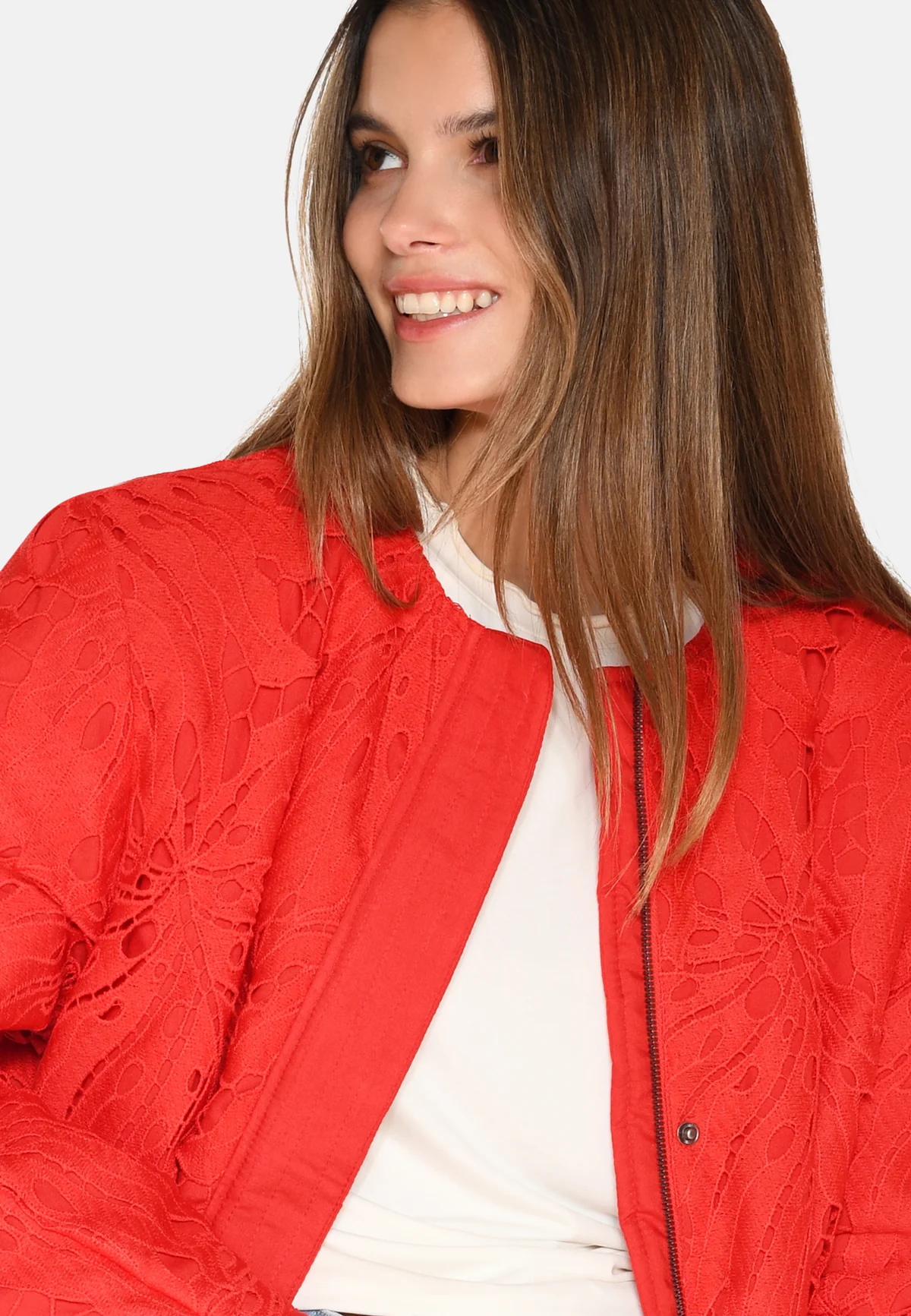 MOVES Kaylie Embroidery Jacket Fire Red
