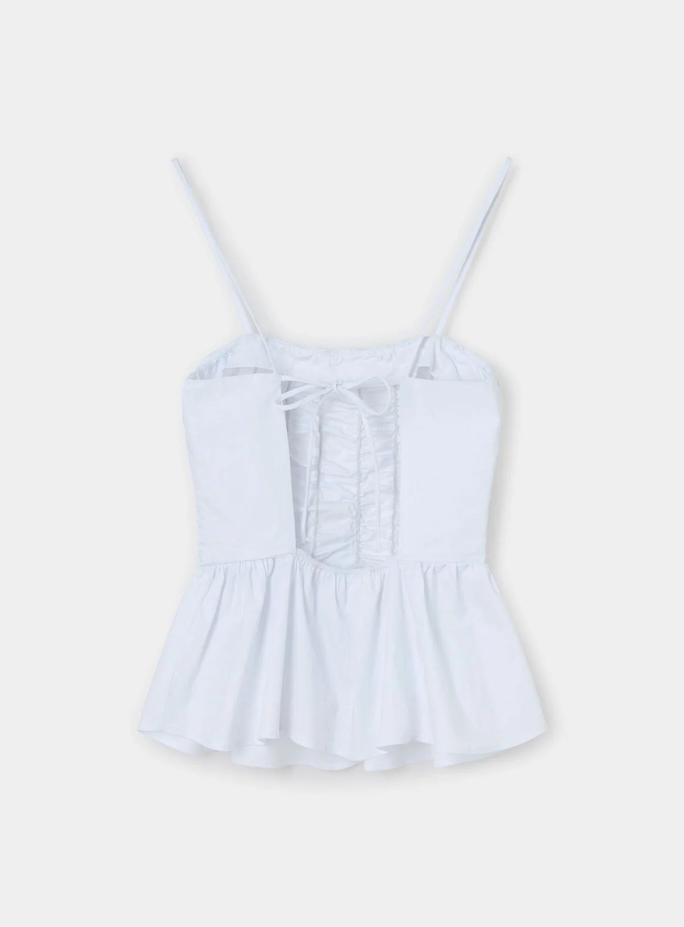 LAAGAM Matilda White Ruched Top