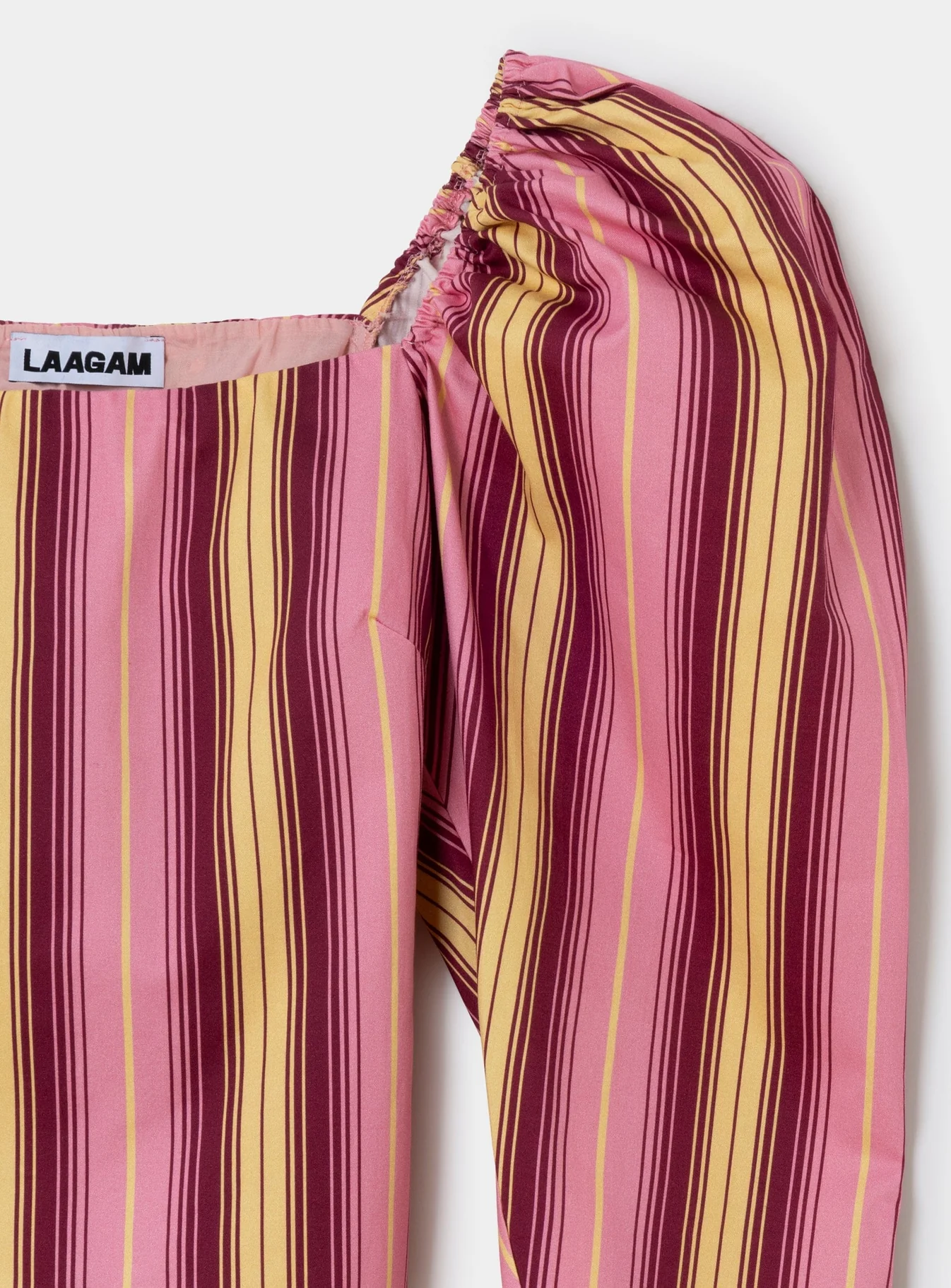 LAAGAM Brigitte Pink Striped Puff Sleeve Blouse