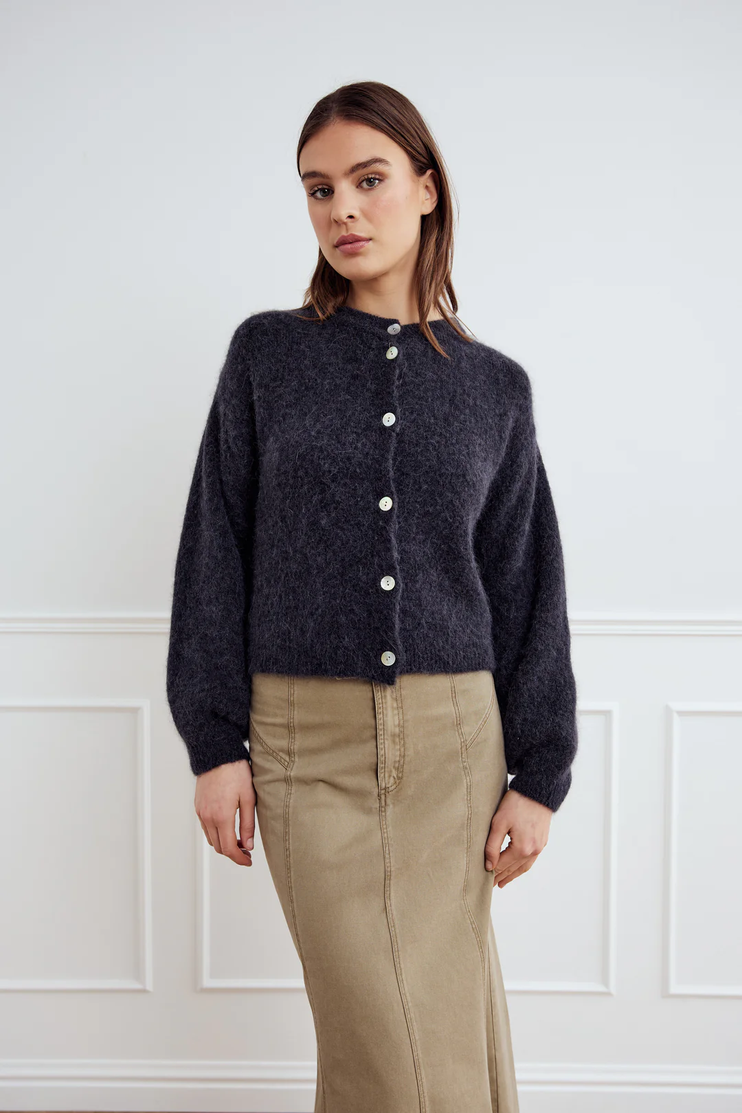 NOELLA Noella Kae Knit Cardigan Dark Grey