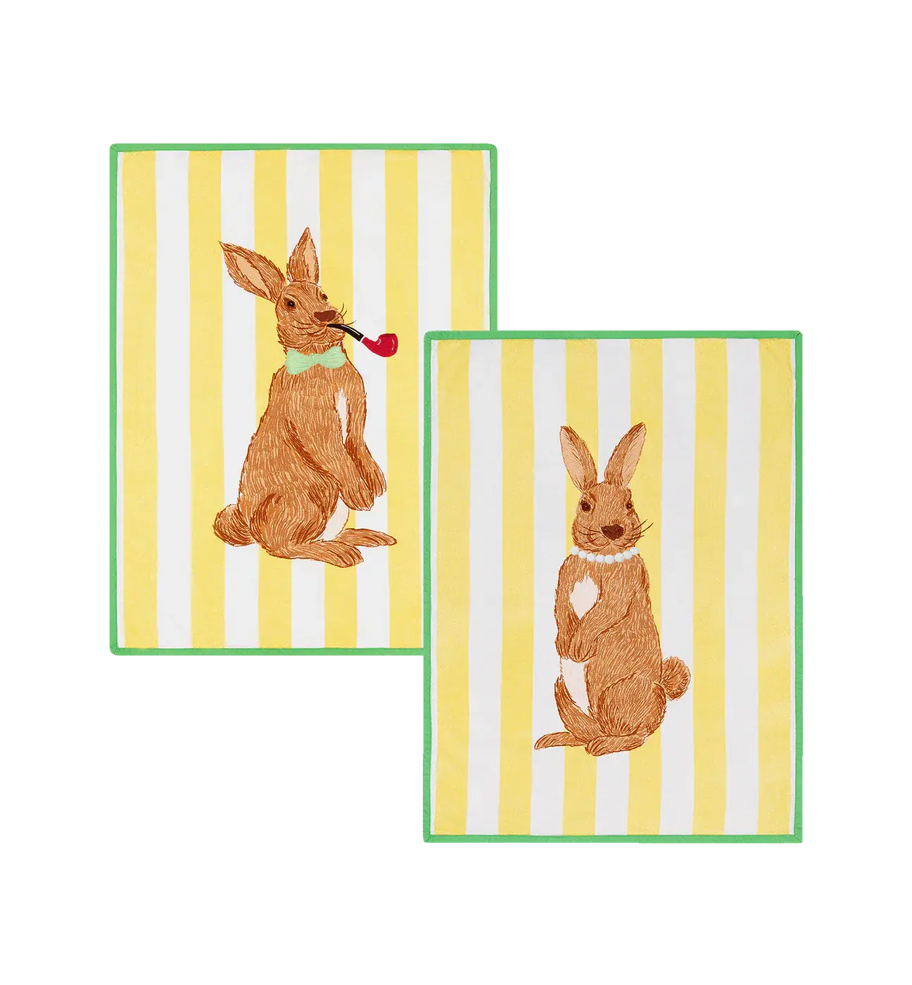 ANNA&NINA Mr and Mrs Rabbit Teatowel Set