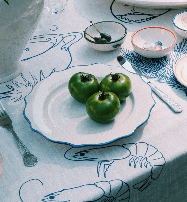 ANNA&NINA Marine Blue Scalloped Dinner Plate