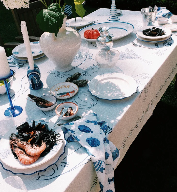 ANNA&NINA More Fish In The Sea Napkin Set 2