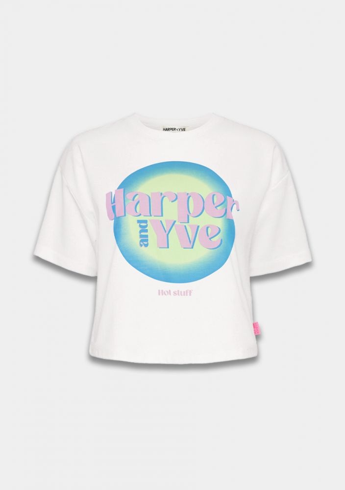 HARPER & YVE Hotstuff Ecru Cropped T-Shirt