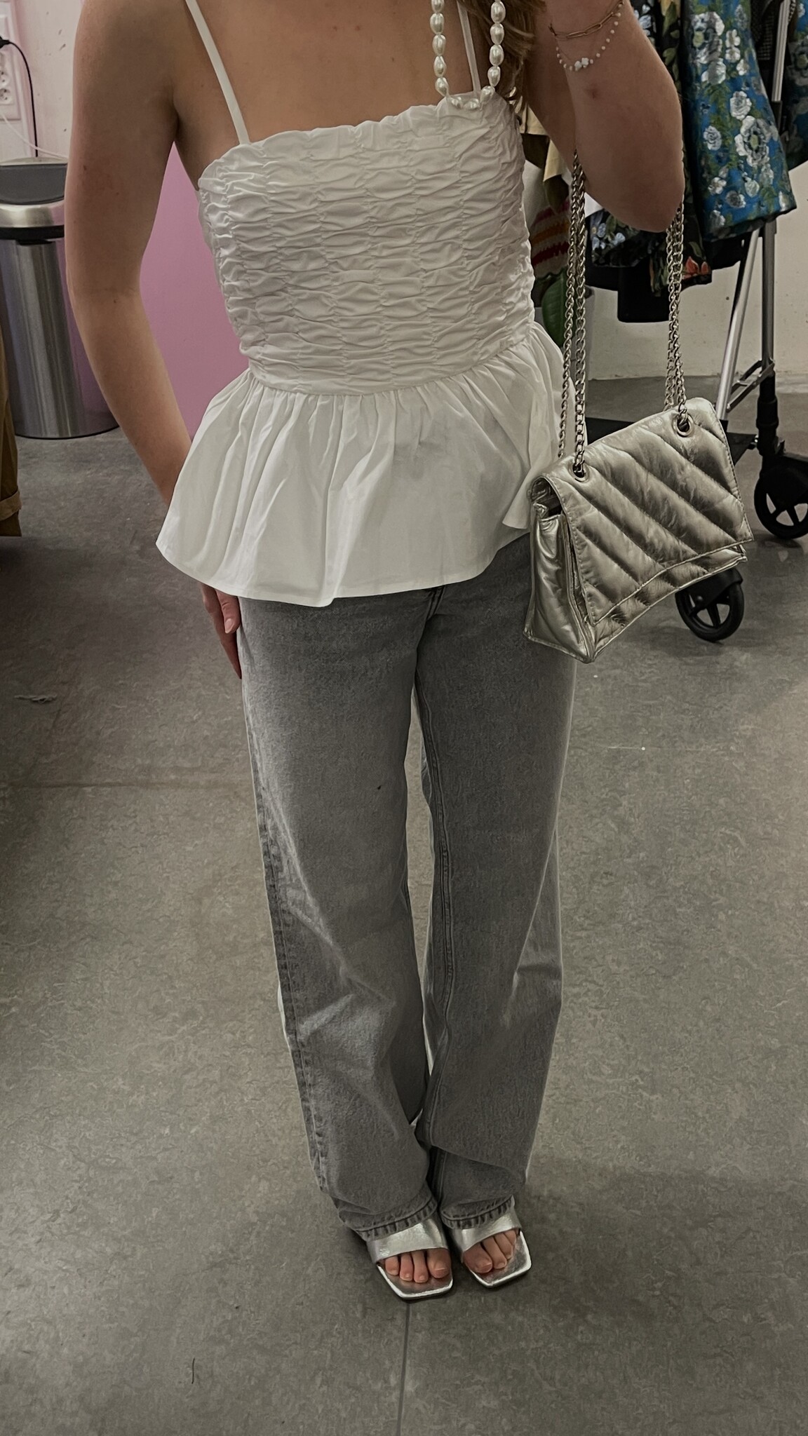 LAAGAM Matilda White Ruched Top