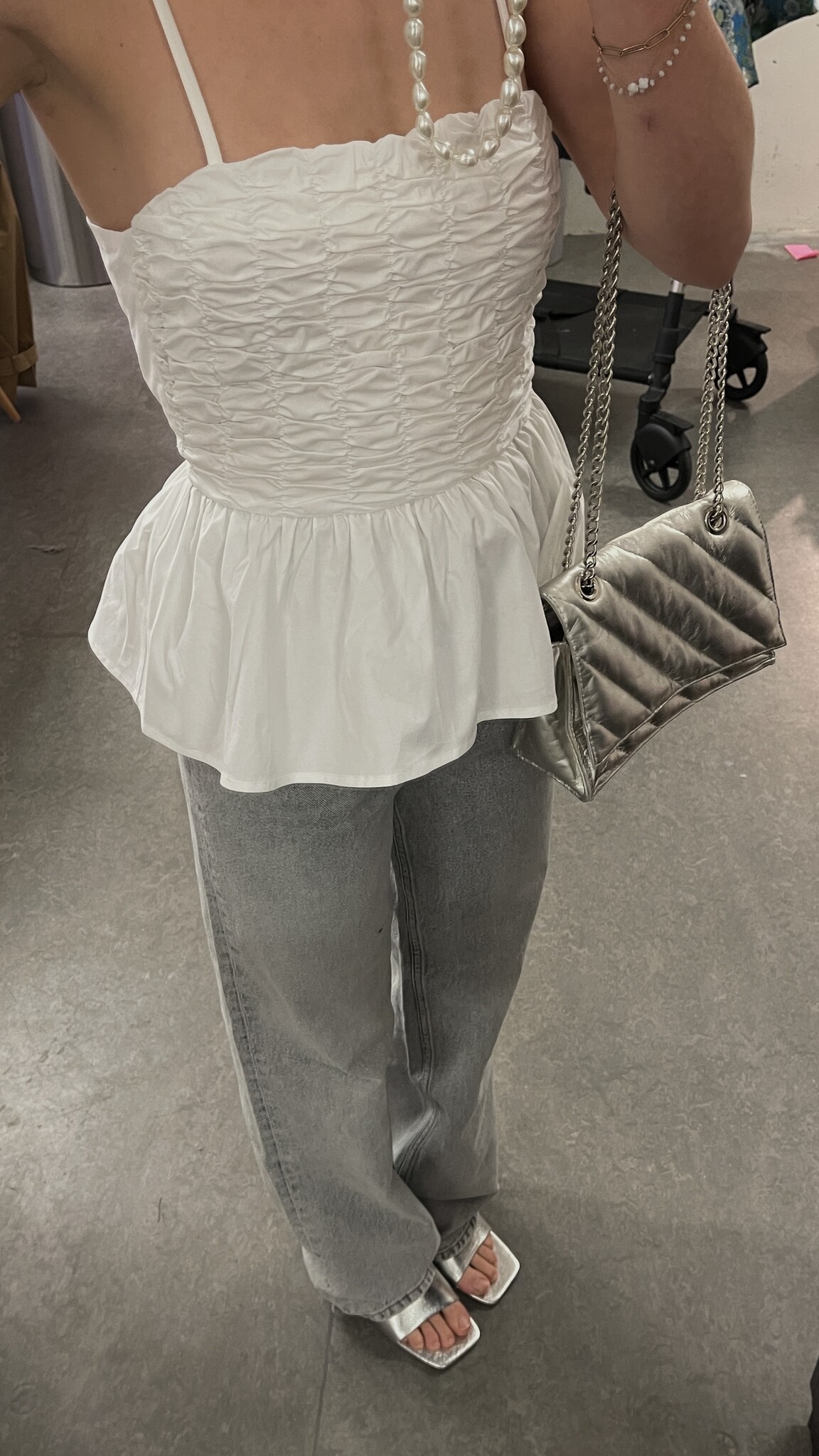 LAAGAM Matilda White Ruched Top