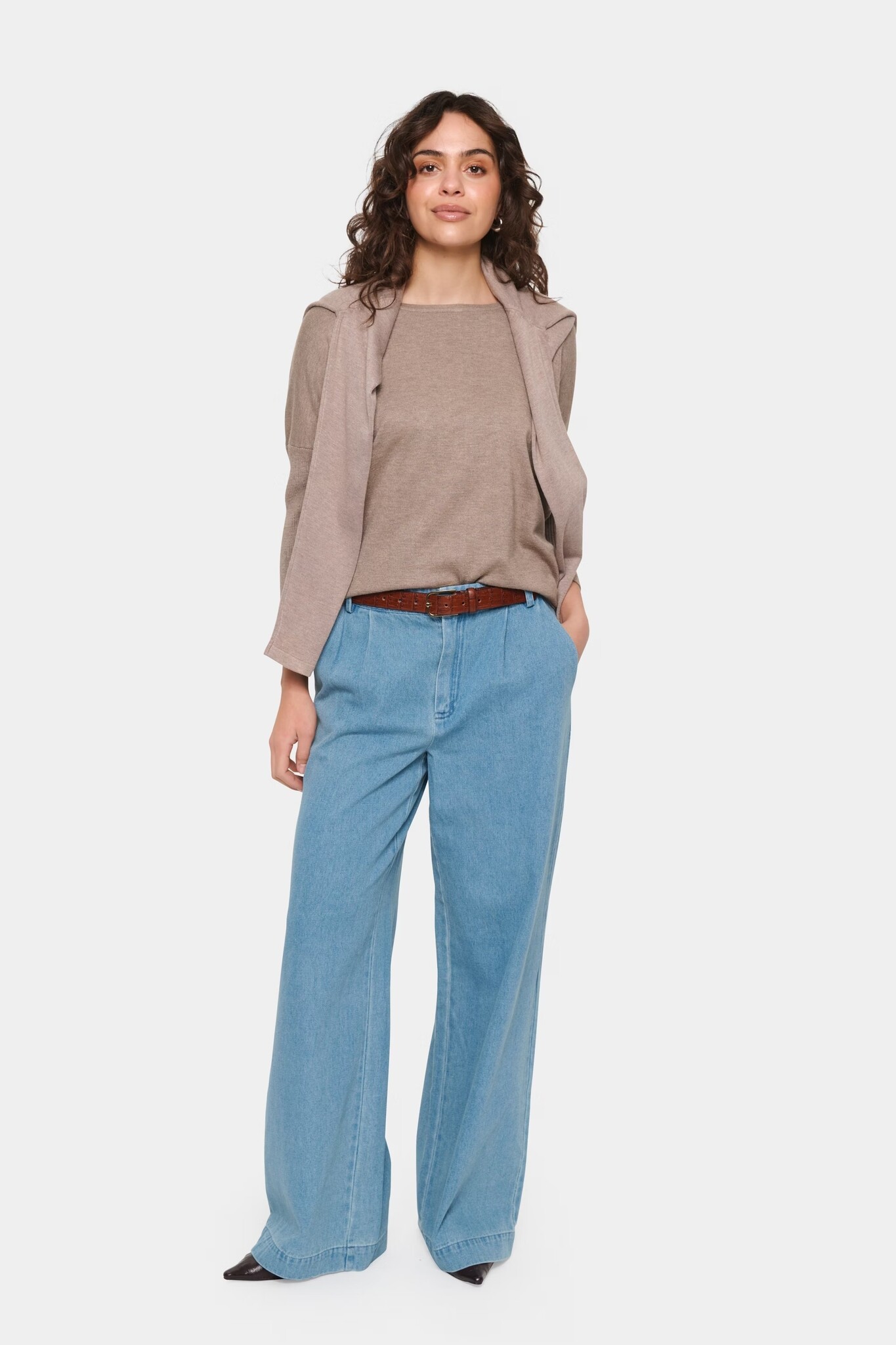 SAINT TROPEZ MilaSZ R-N Pullover Taupe Melange