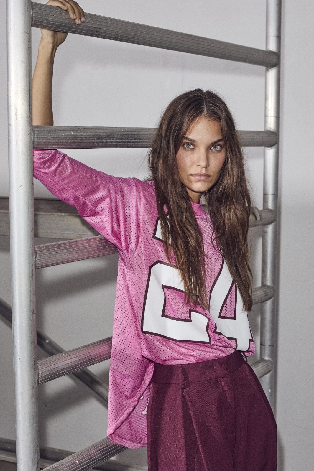 L'AMITIE American Football Ls Tee Bubblegum