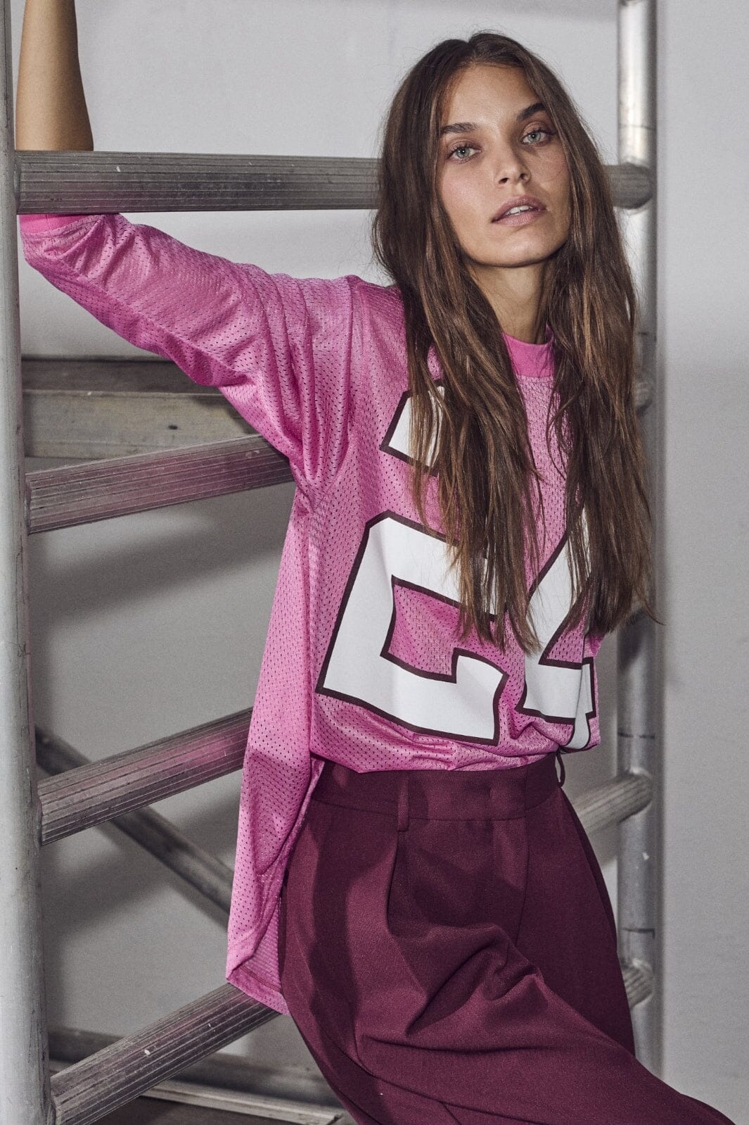 L'AMITIE American Football Ls Tee Bubblegum