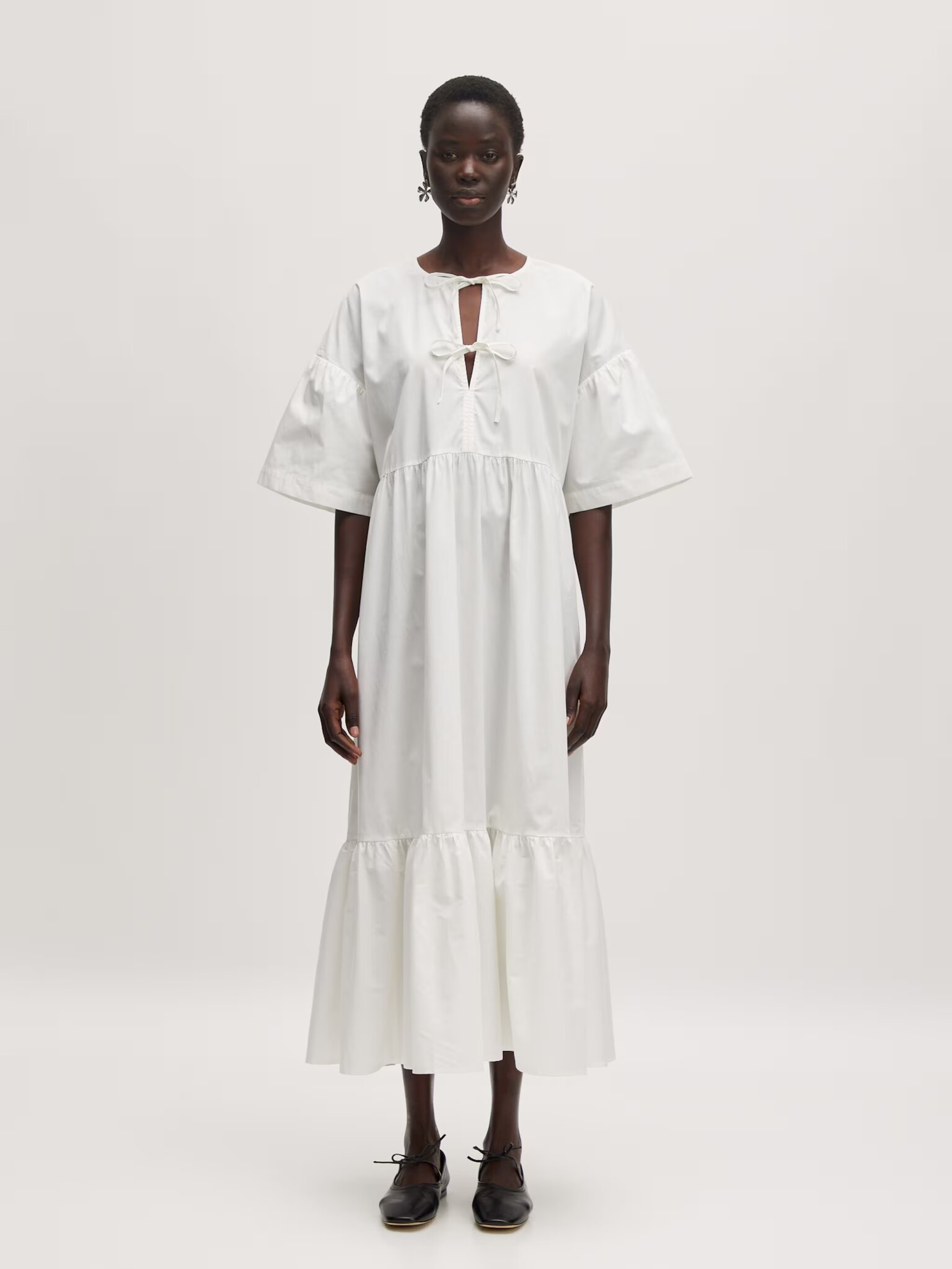 EDITED Pia Dress Cotton Optic White