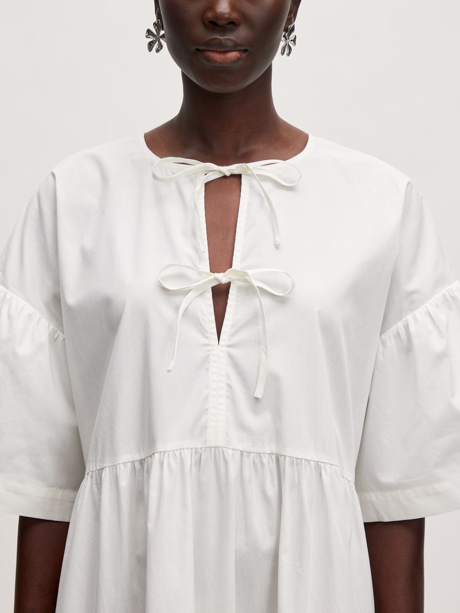 EDITED Pia Dress Cotton Optic White