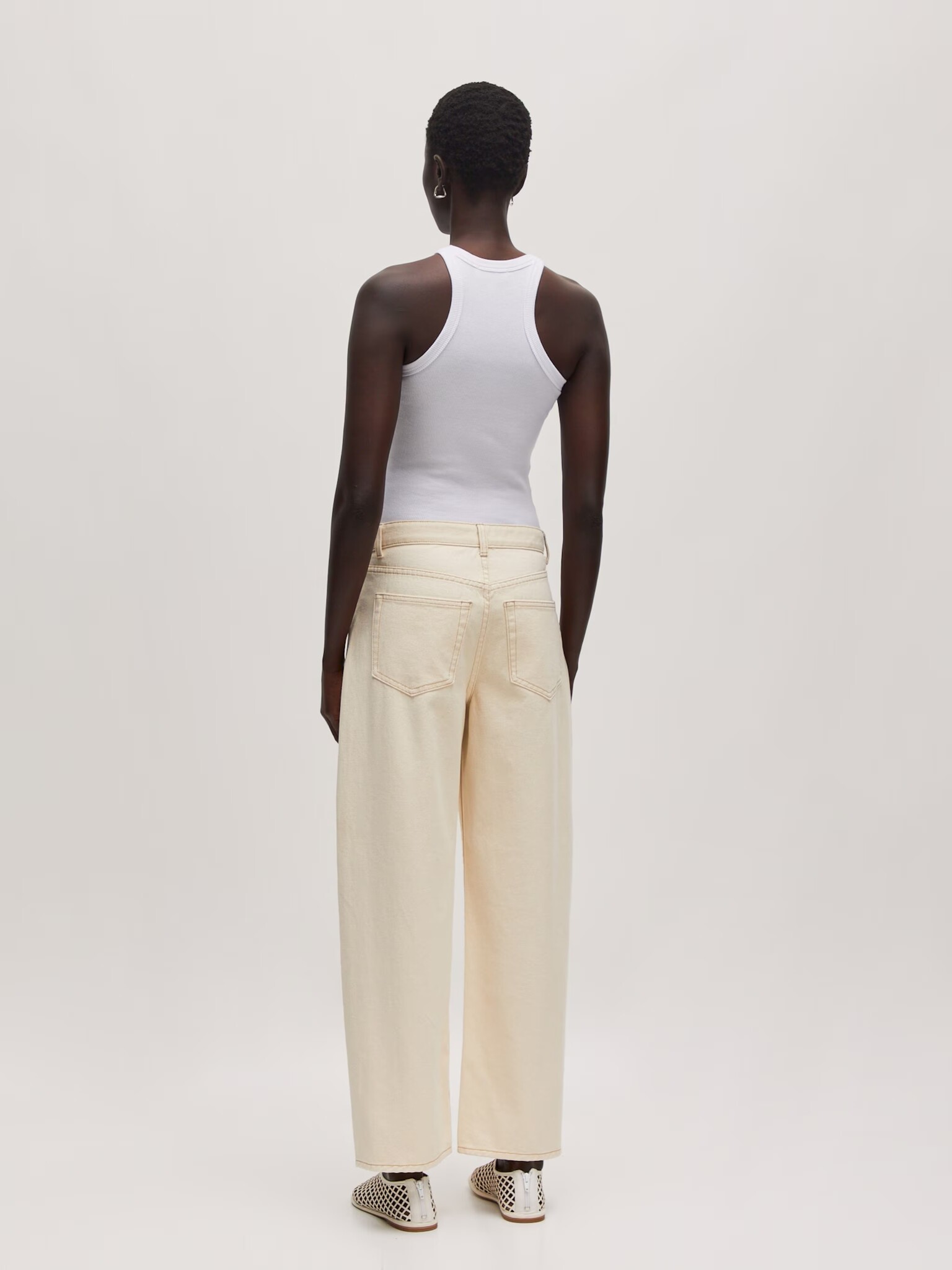 EDITED Mathilda Denim Trousers Beige