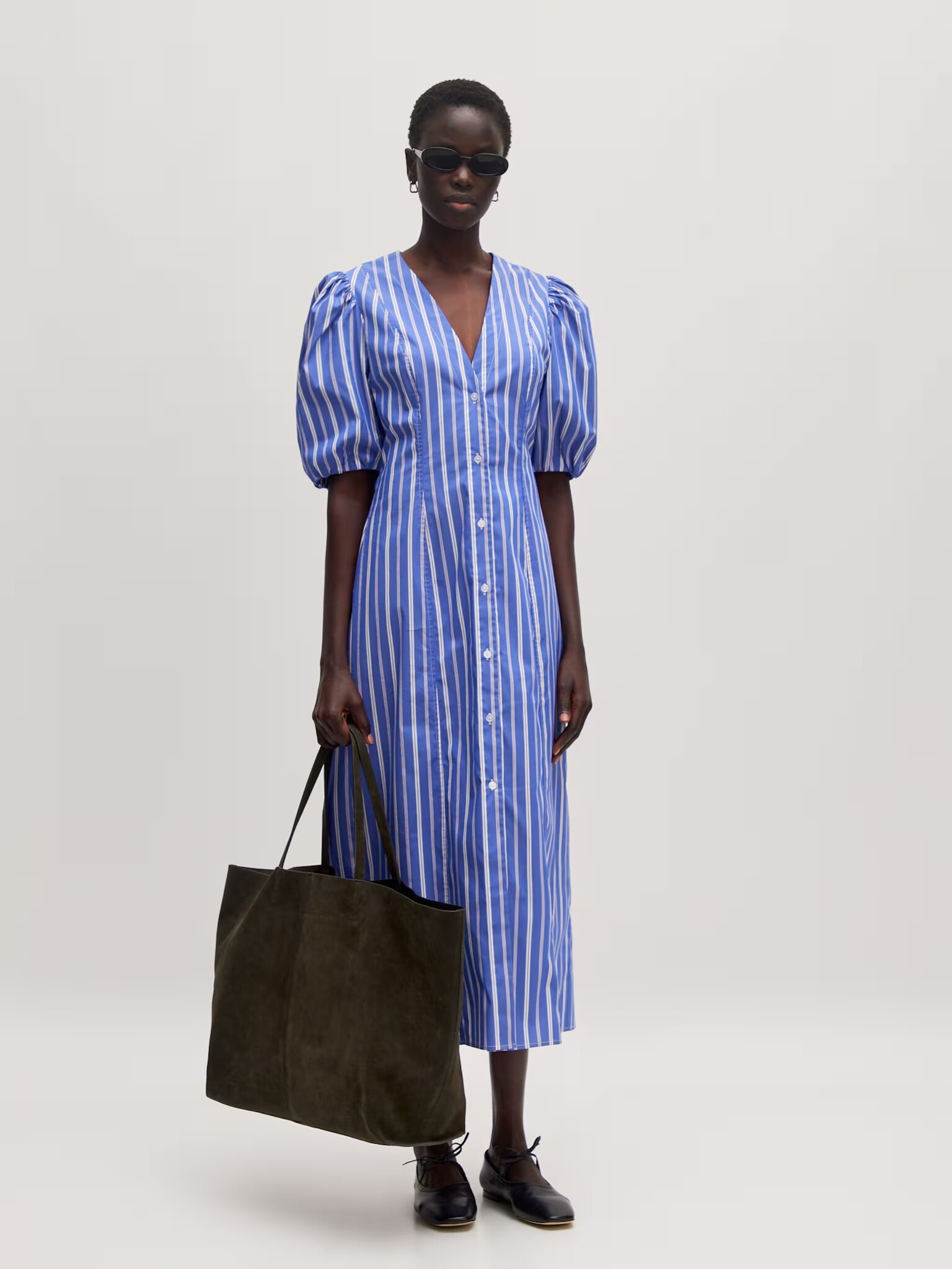 EDITED Lina Dress Blue White Striped