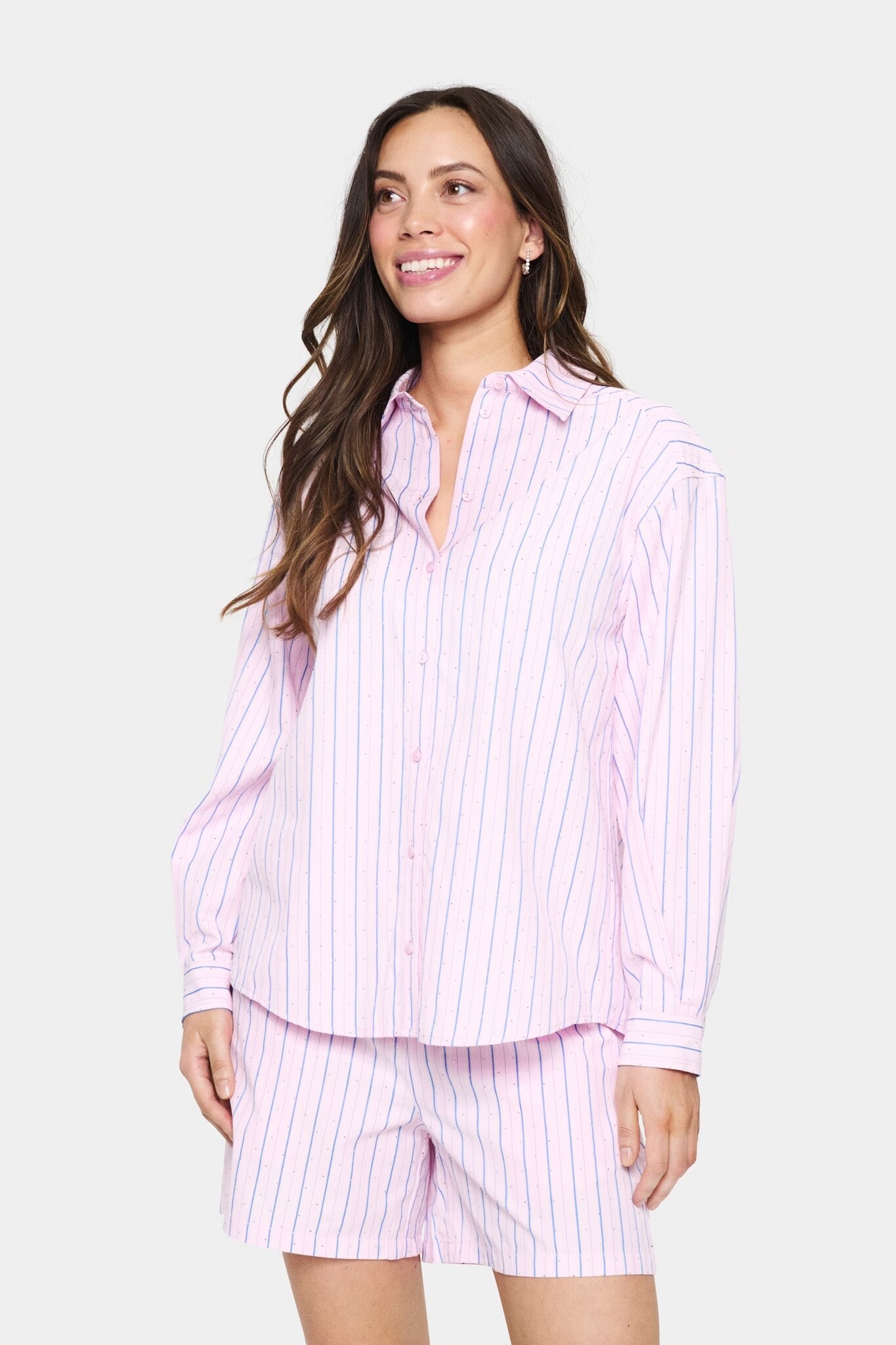 SAINT TROPEZ KeelySZ Shirt Pink Blue Ice Stripe