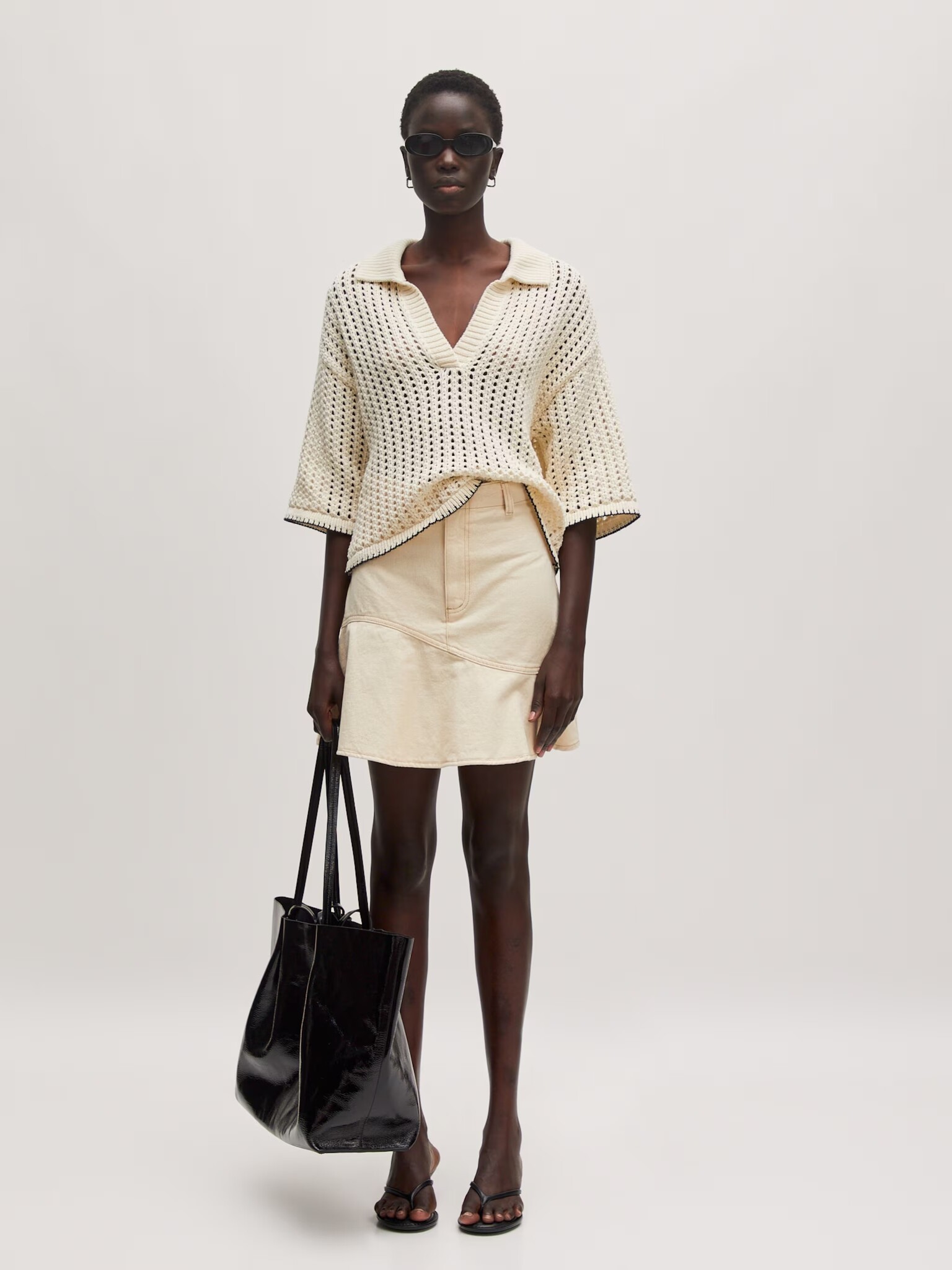 EDITED Nora Denim Skirt Natural