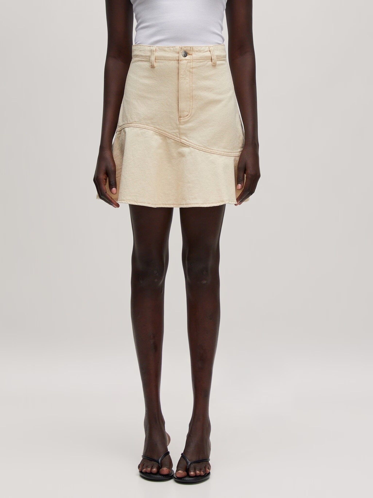 EDITED Nora Denim Skirt Natural