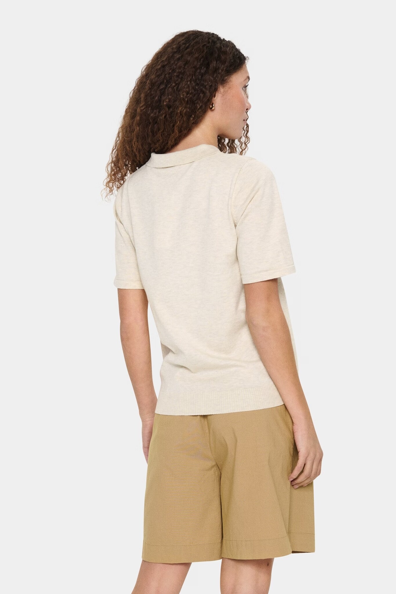 SAINT TROPEZ MilaSZ Polo SS Pullover Jojoba Melange