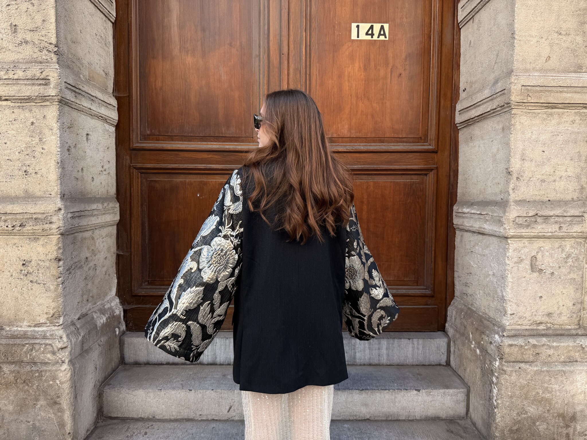 REBELLE Kimono Blazer Black Silver L/XL