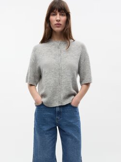 ENVII Enada SS Cardigan Light Grey Melange