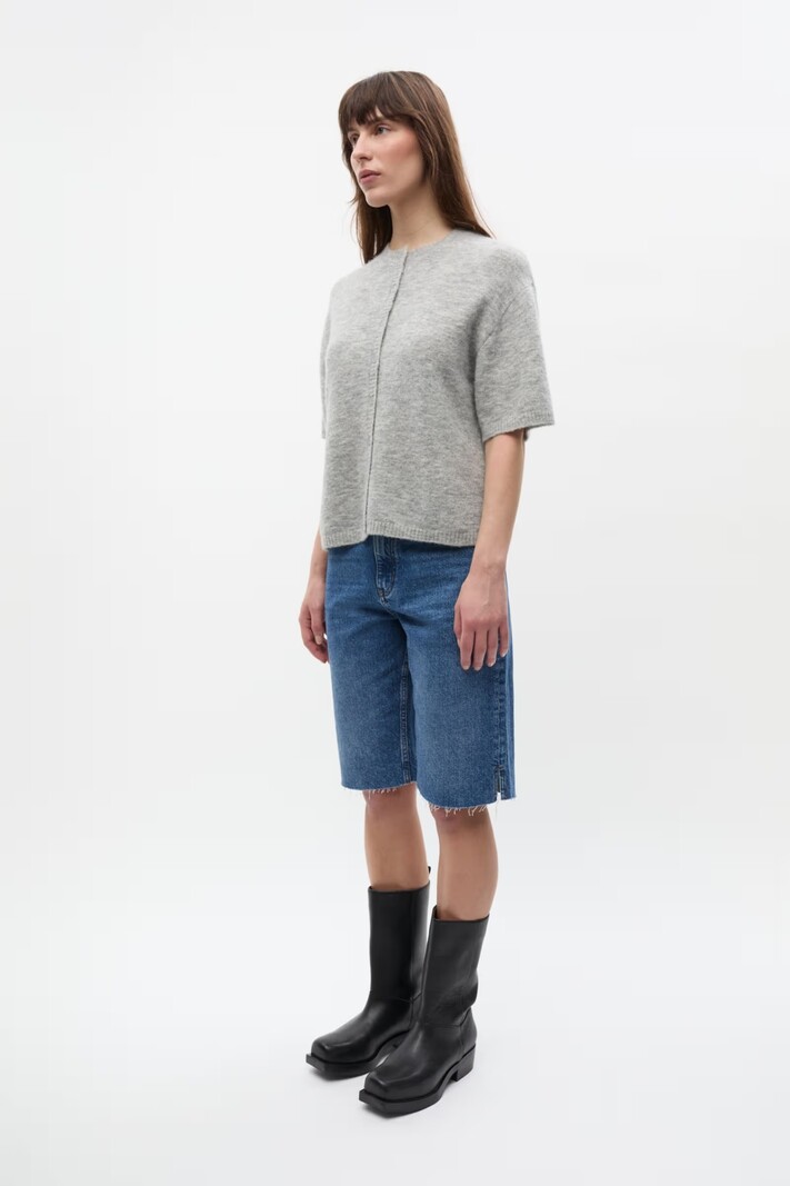 ENVII Enada SS Cardigan Light Grey Melange