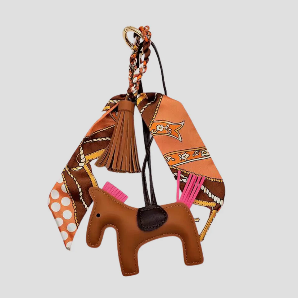 STICKY BESTIE Horse Pink Hair Bag Chain