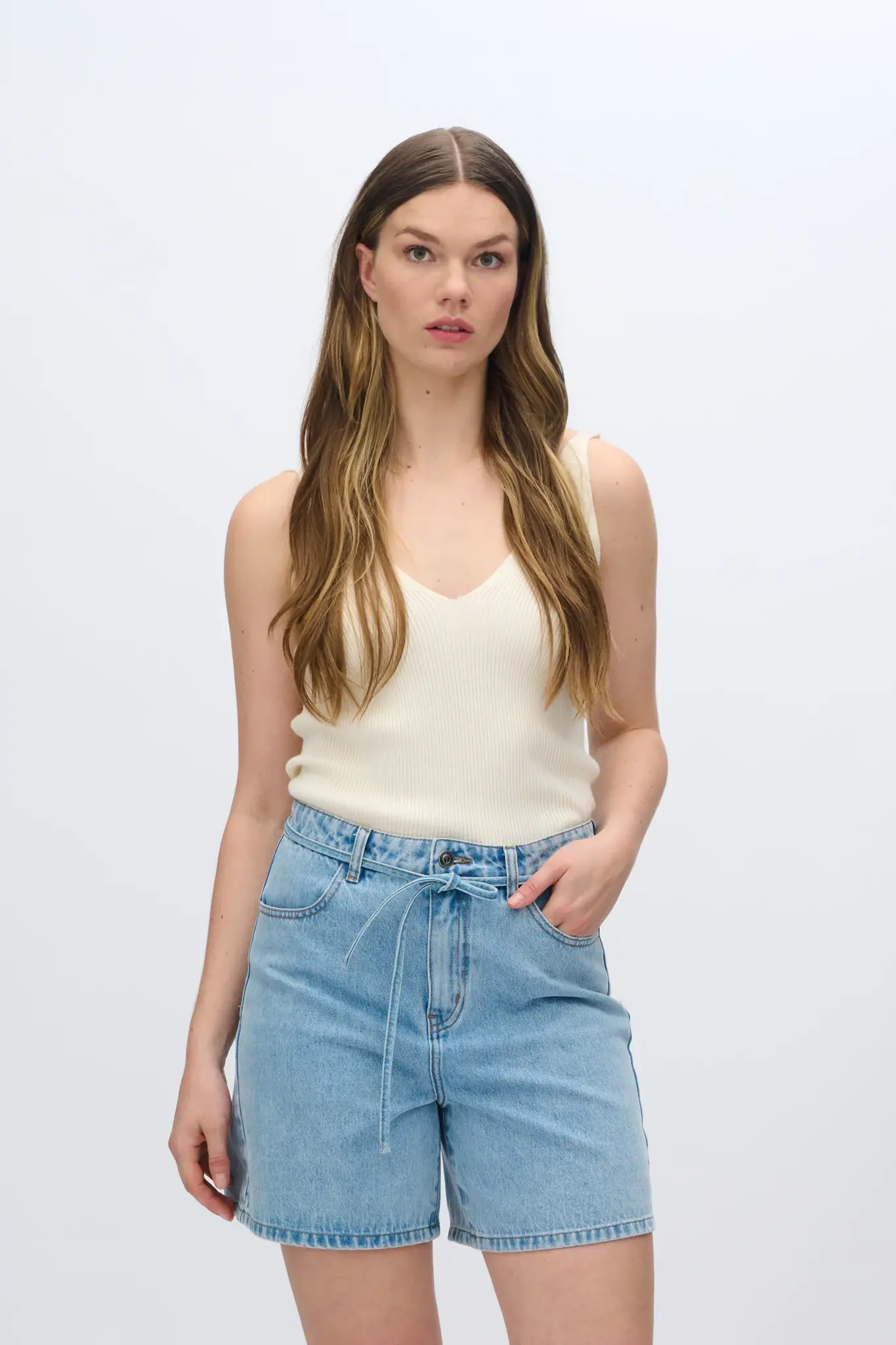MOVES Madeline knit top - White