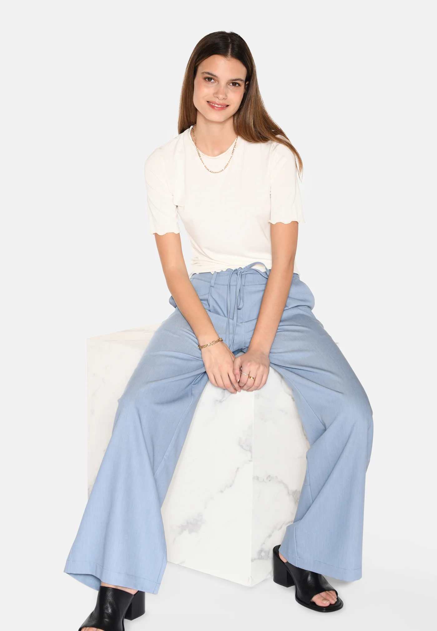 MOVES Andriana dressed pants - Blue Bell