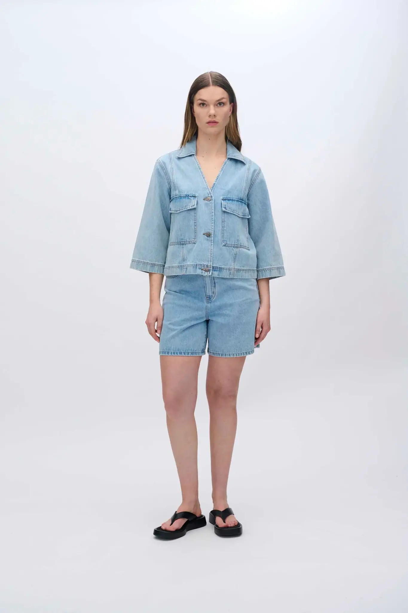 MOVES Amarie denim shirt - Light Blue