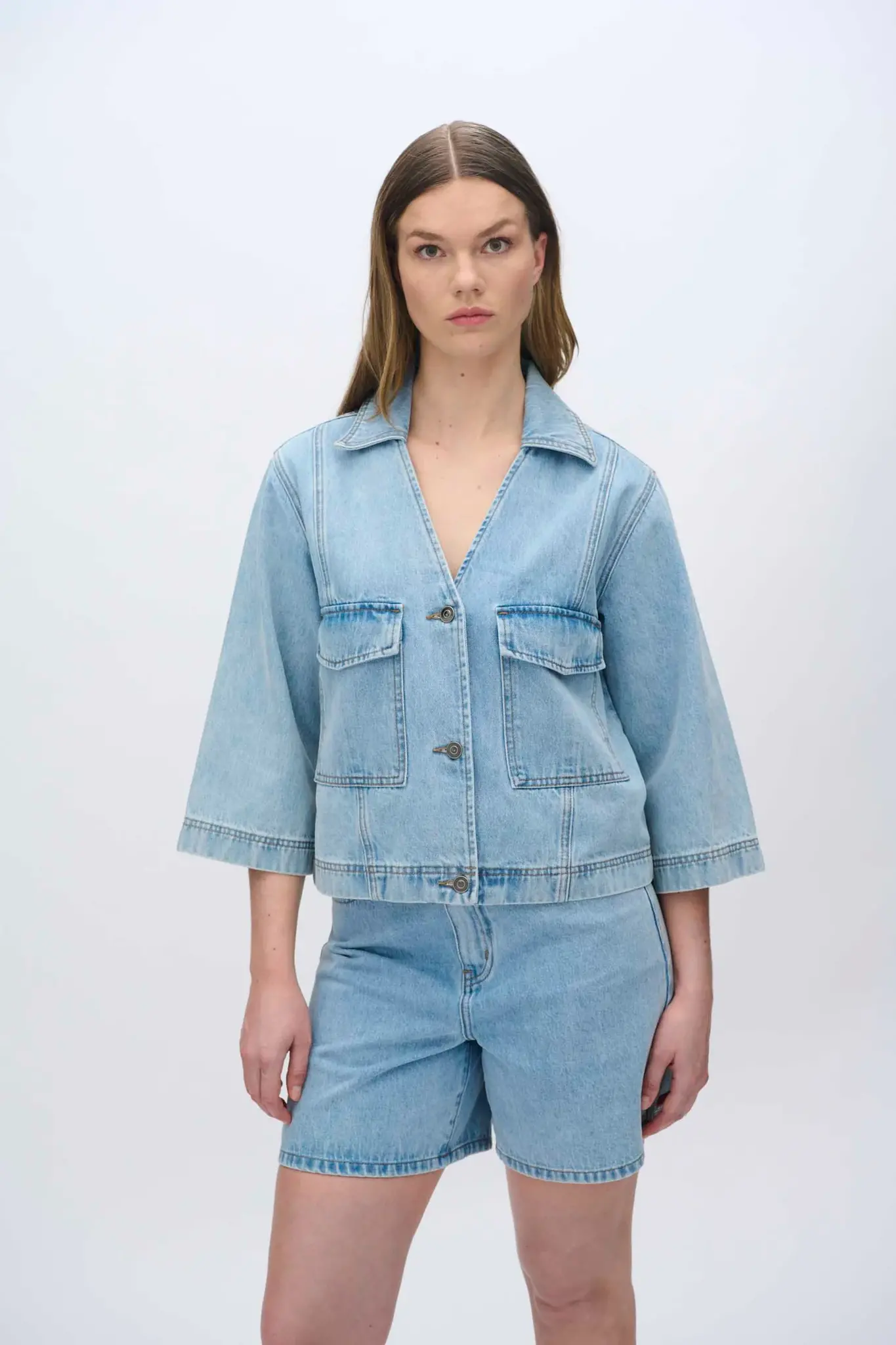 MOVES Amarie denim shirt - Light Blue