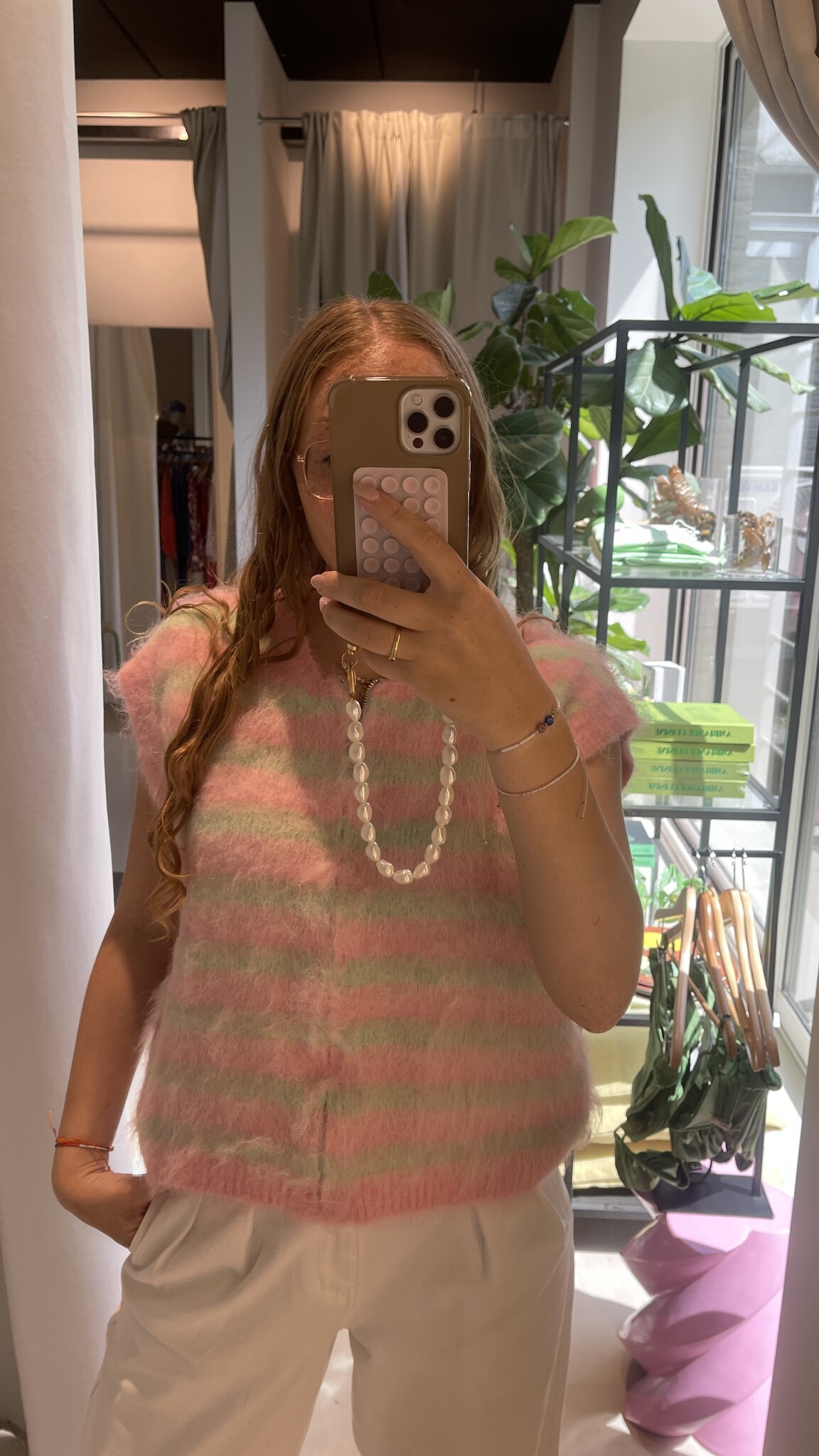 MM Celine Debardeur Pink Green TU