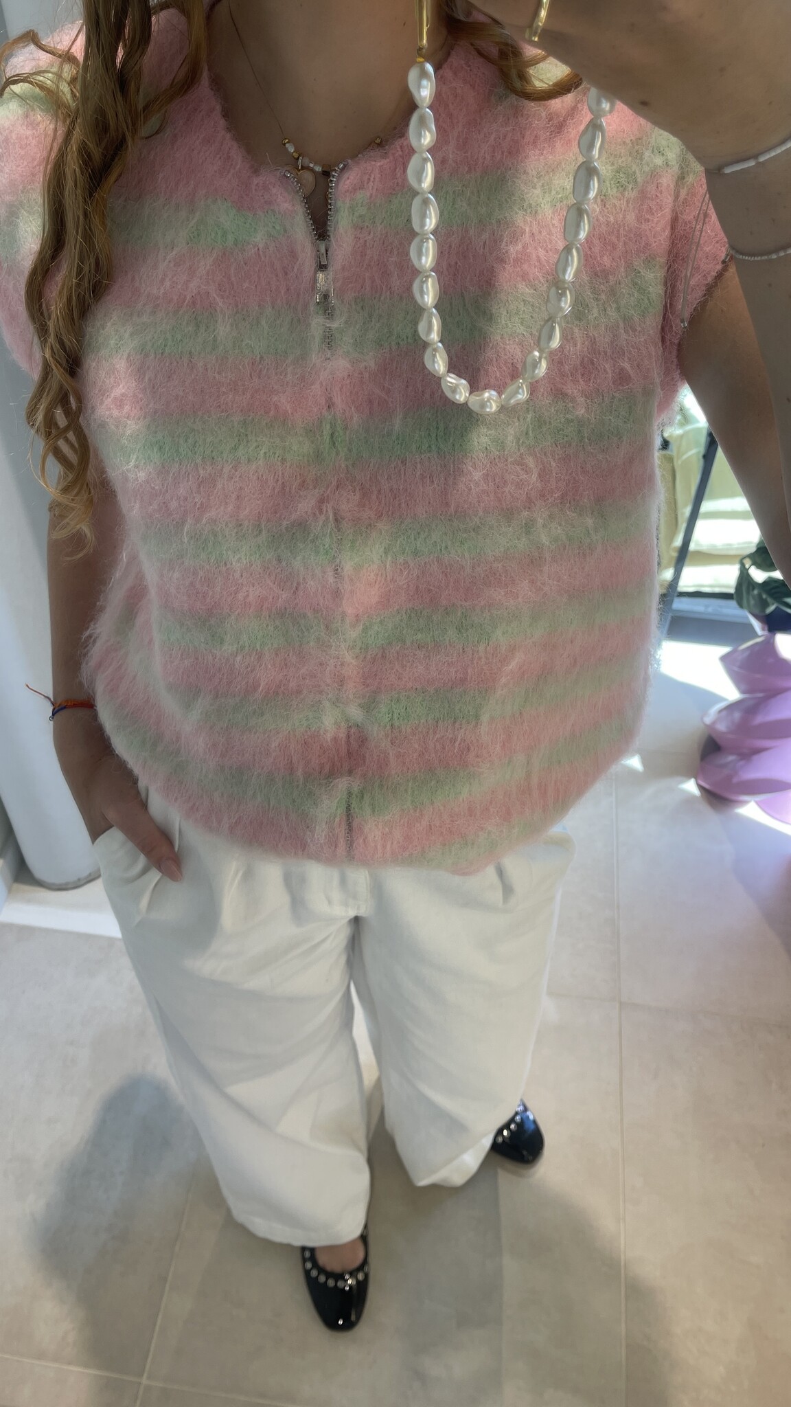 MM Celine Debardeur Pink Green TU