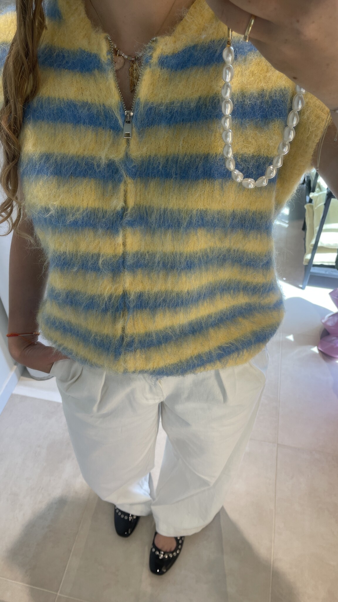 MM Celine Debardeur Yellow Blue TU