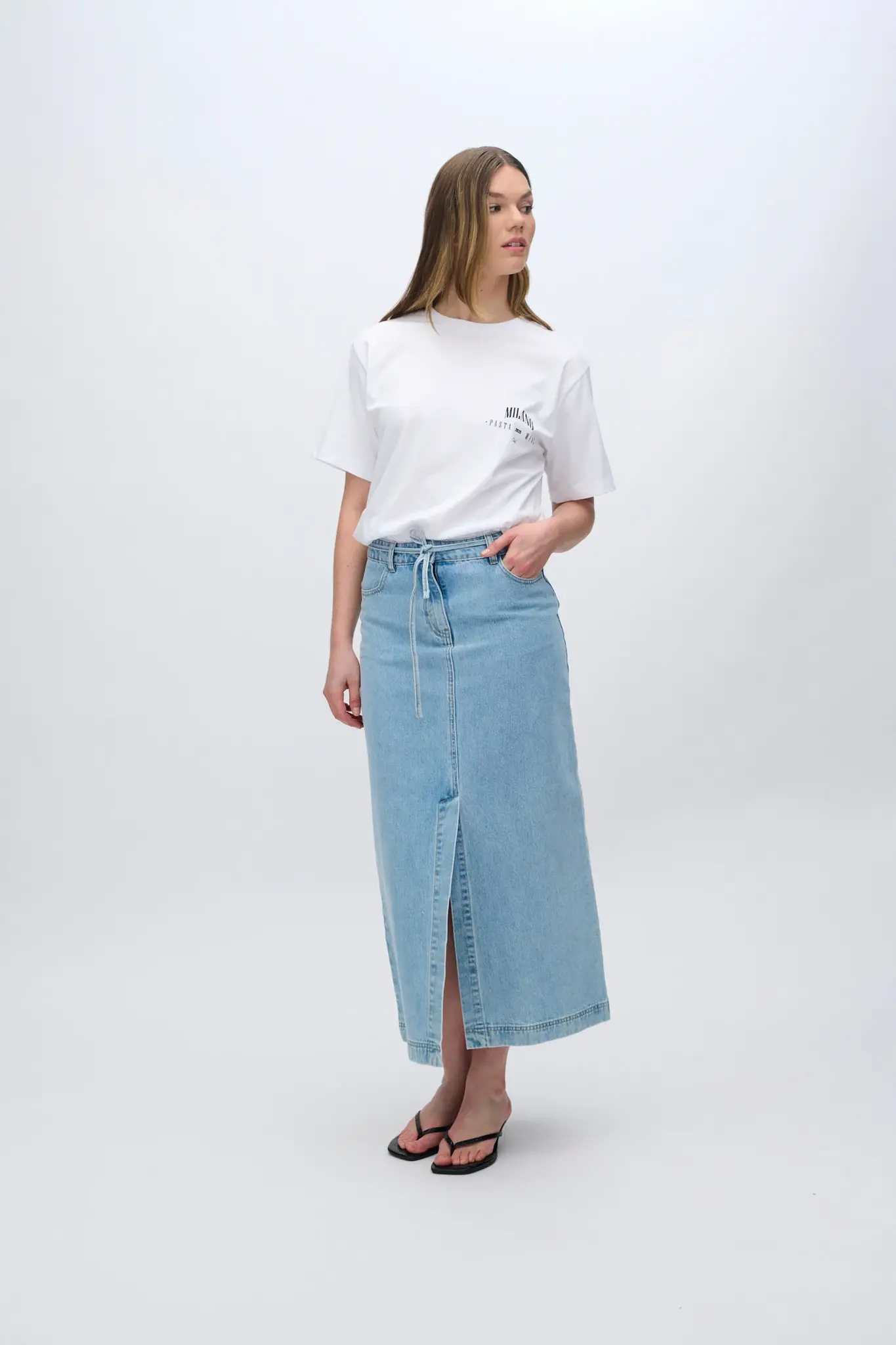 MOVES Maisie denim maxi skirt - Light Blue