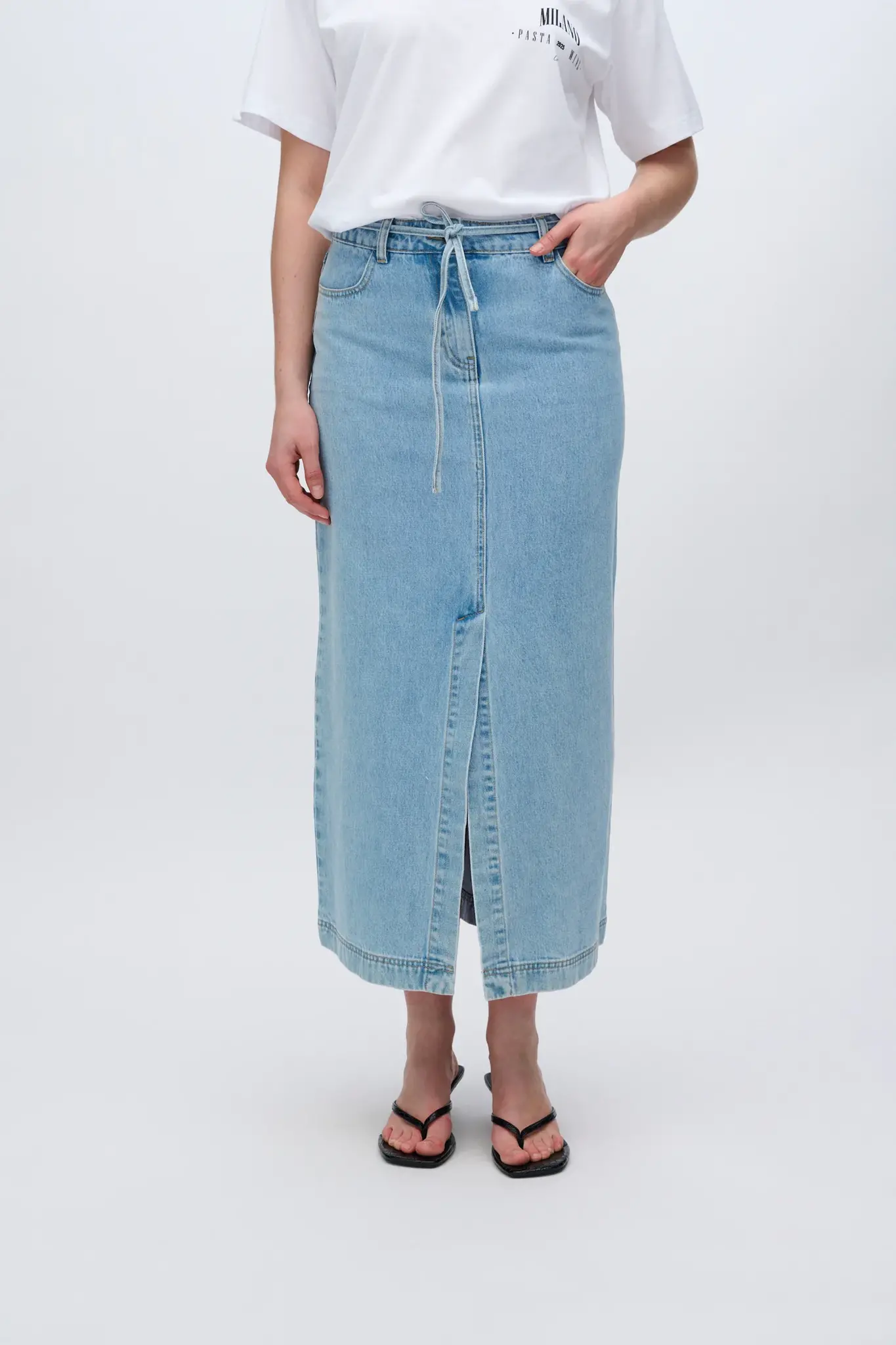 MOVES Maisie denim maxi skirt - Light Blue