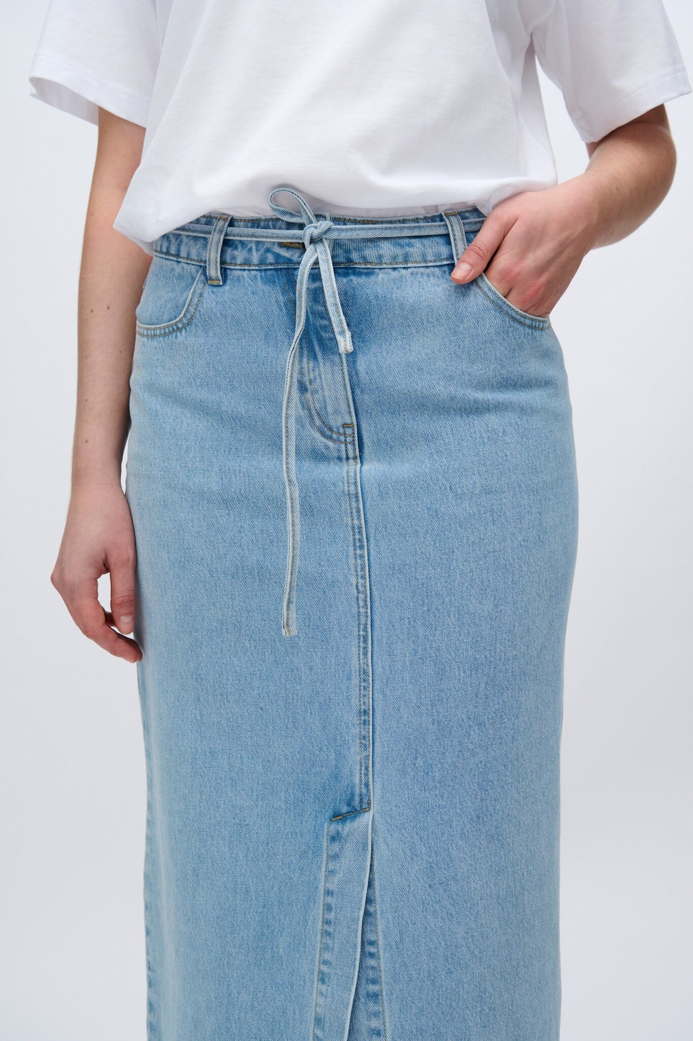 MOVES Maisie denim maxi skirt - Light Blue