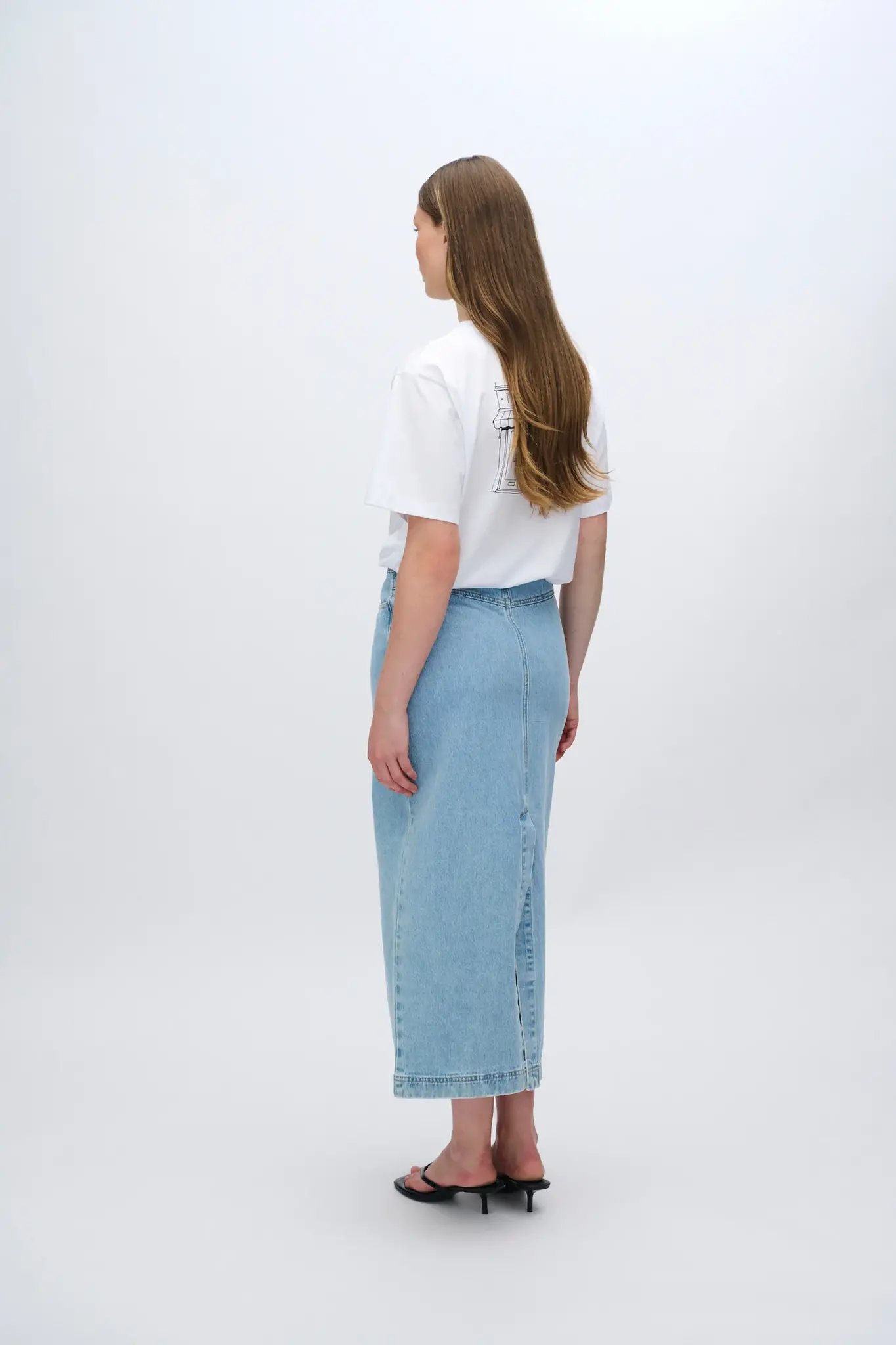 MOVES Maisie denim maxi skirt - Light Blue