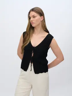 MOVES Daphne knit vest - Black