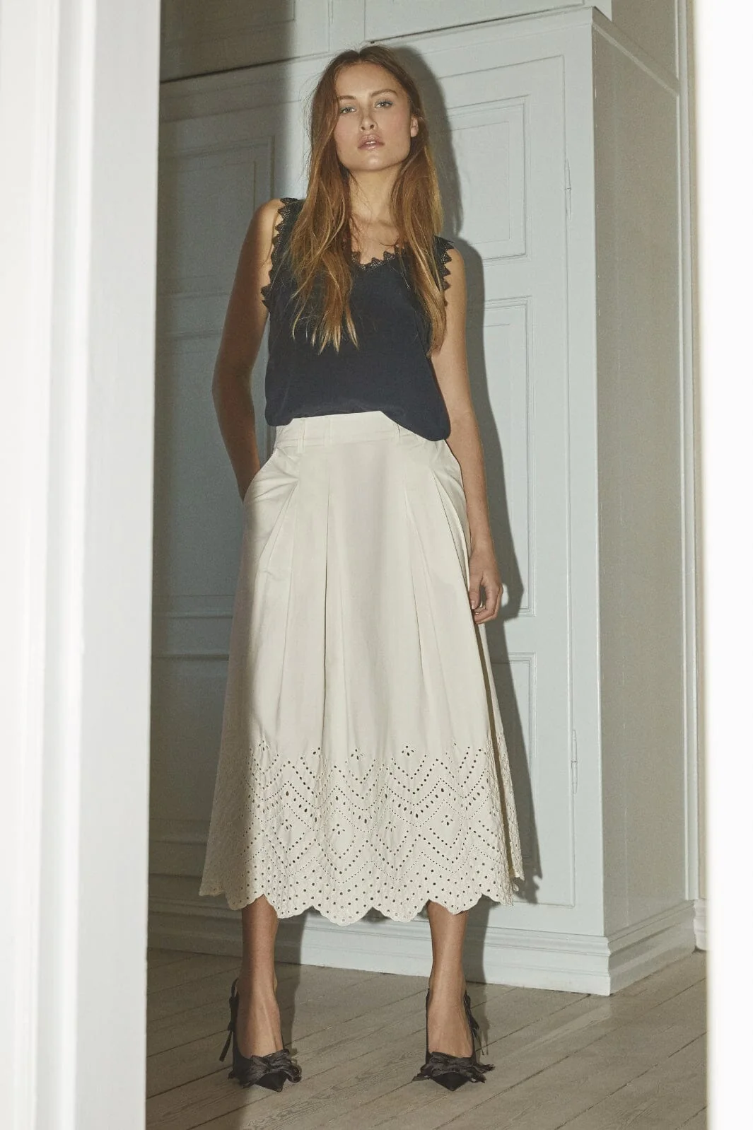 CO'COUTURE Poppycc Anglaise Skirt Bone