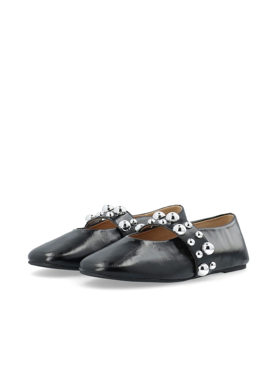 BIANCO Bialuna Ballet Flats Stud Black