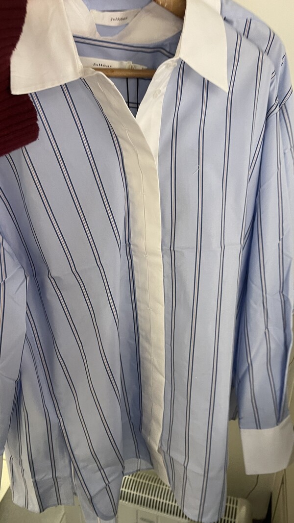 IN WEAR MyleelW Collar Shirt Striped Blue