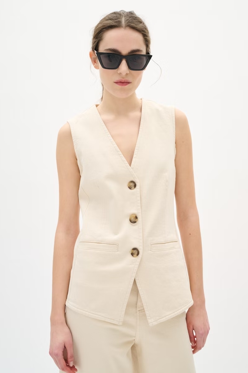 INWEAR BaccaIW Waistcoat Ecru