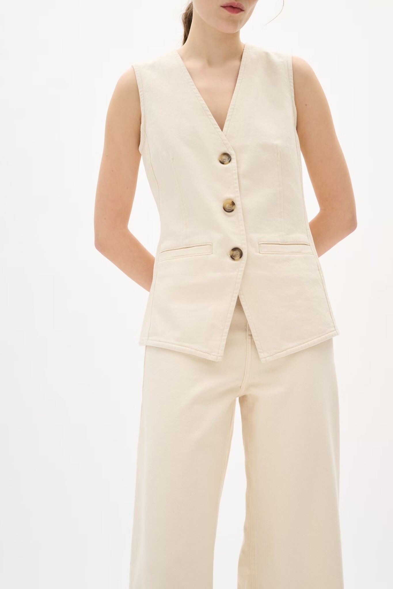 INWEAR BaccaIW Waistcoat Ecru