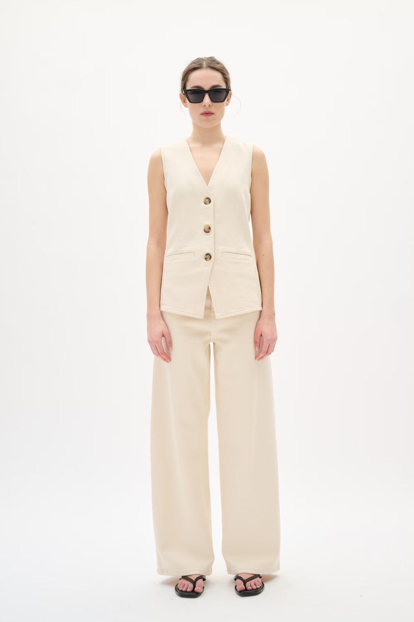 INWEAR BaccaIW Waistcoat Ecru