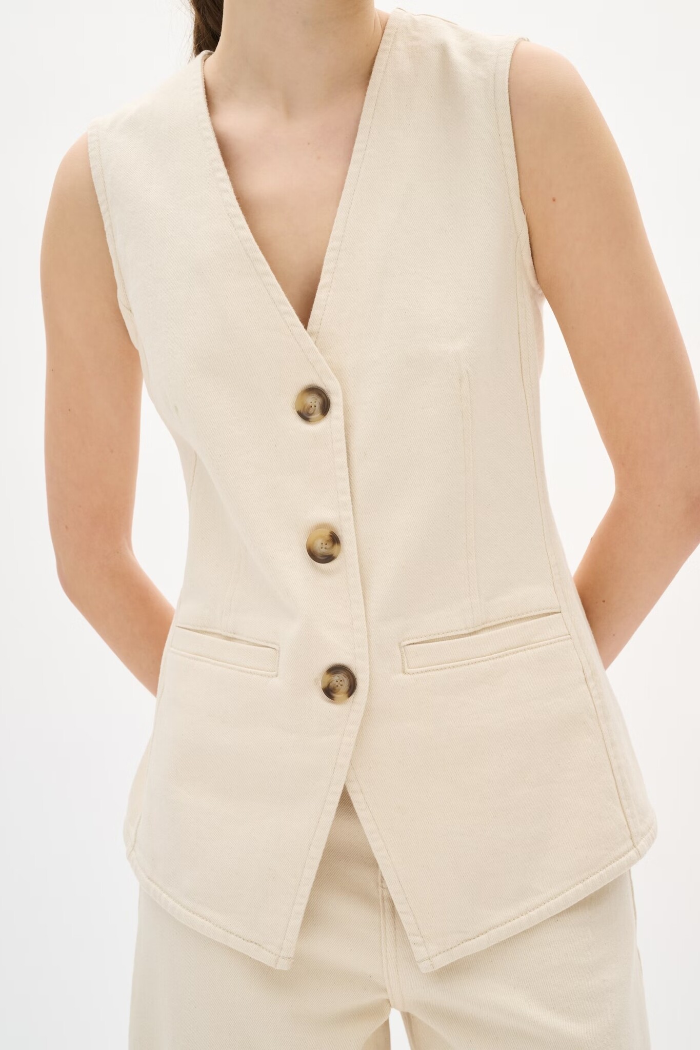 INWEAR BaccaIW Waistcoat Ecru